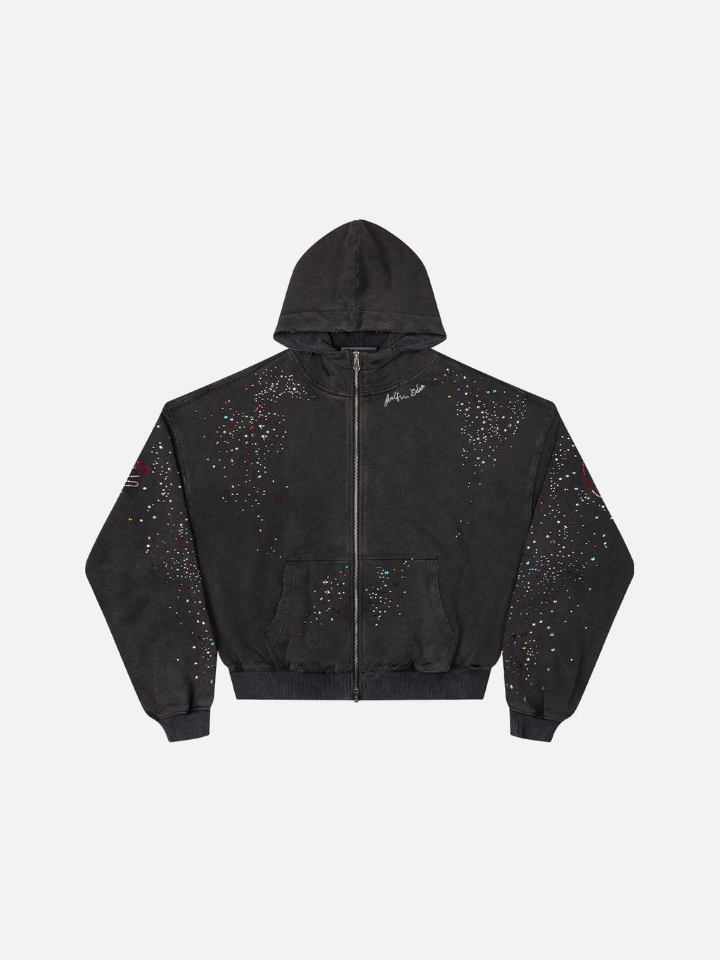 Aelfric Eden Boxy Rhinestone Zip Up Hoodie