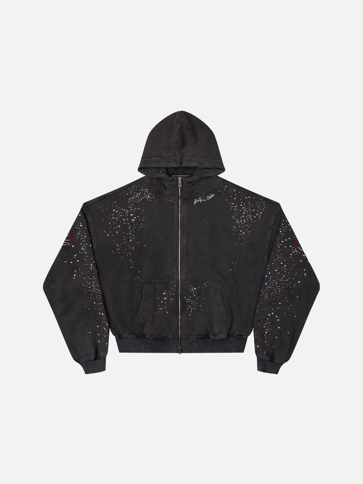 Aelfric Eden Boxy Rhinestone Zip Up Hoodie