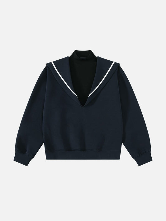 Aelfric Eden Striped Sailor Collar Pullover Hoodie