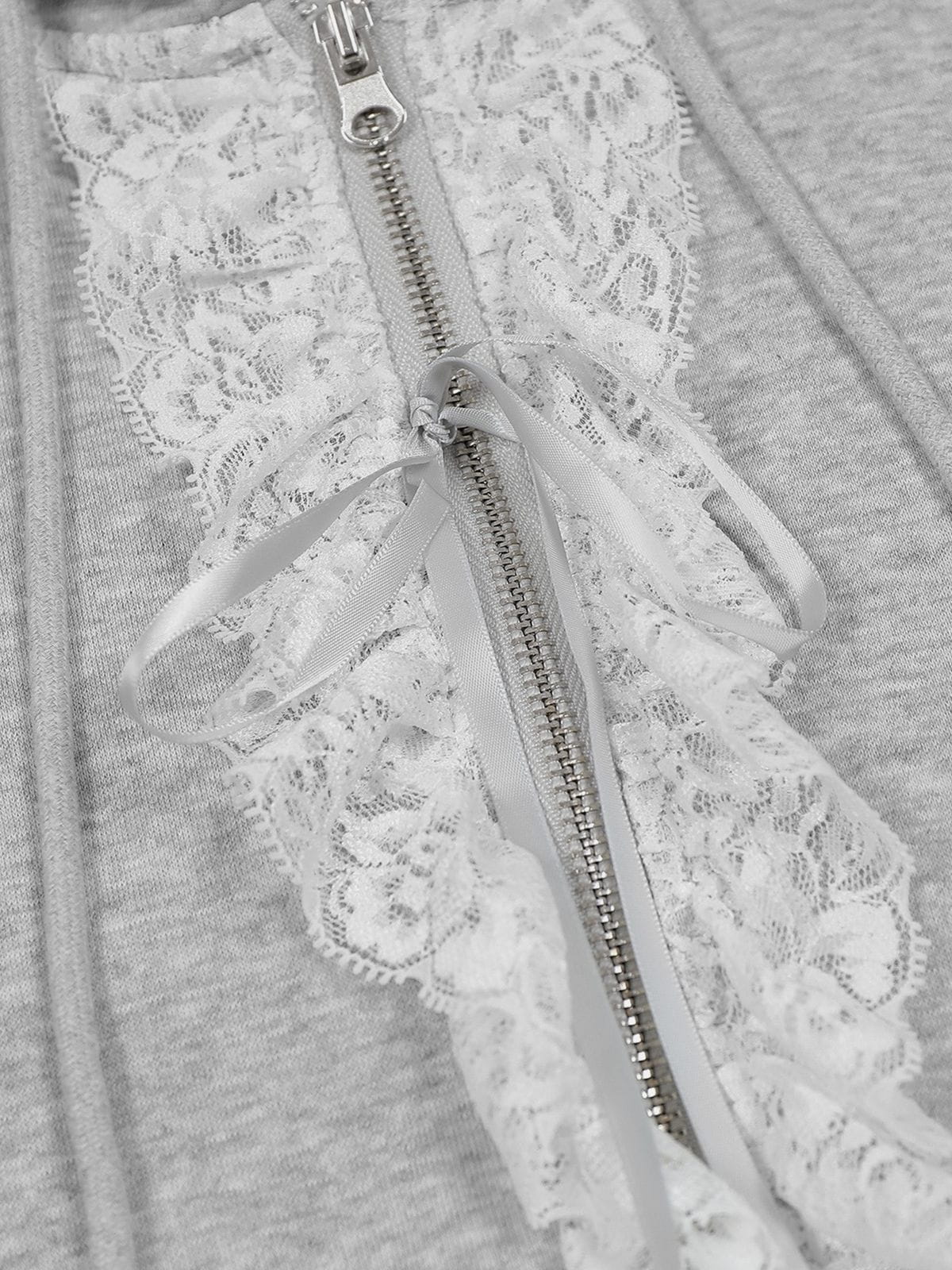 Aelfric Eden Lace Trim Zip Up Hoodie