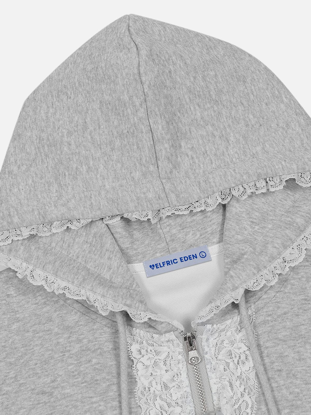Aelfric Eden Lace Trim Zip Up Hoodie