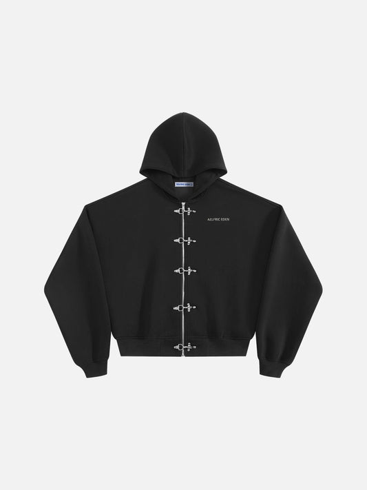 Aelfric Eden Boxy Fireman Clasp Zip Up Hoodie