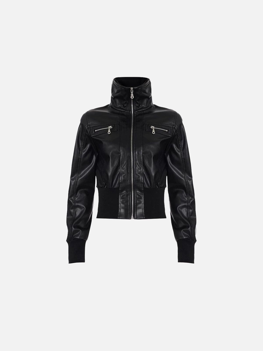 Aelfric Eden Stand Collar Faux Leather Jacket