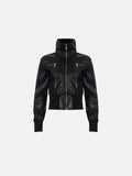 Aelfric Eden Stand Collar Faux Leather Jacket
