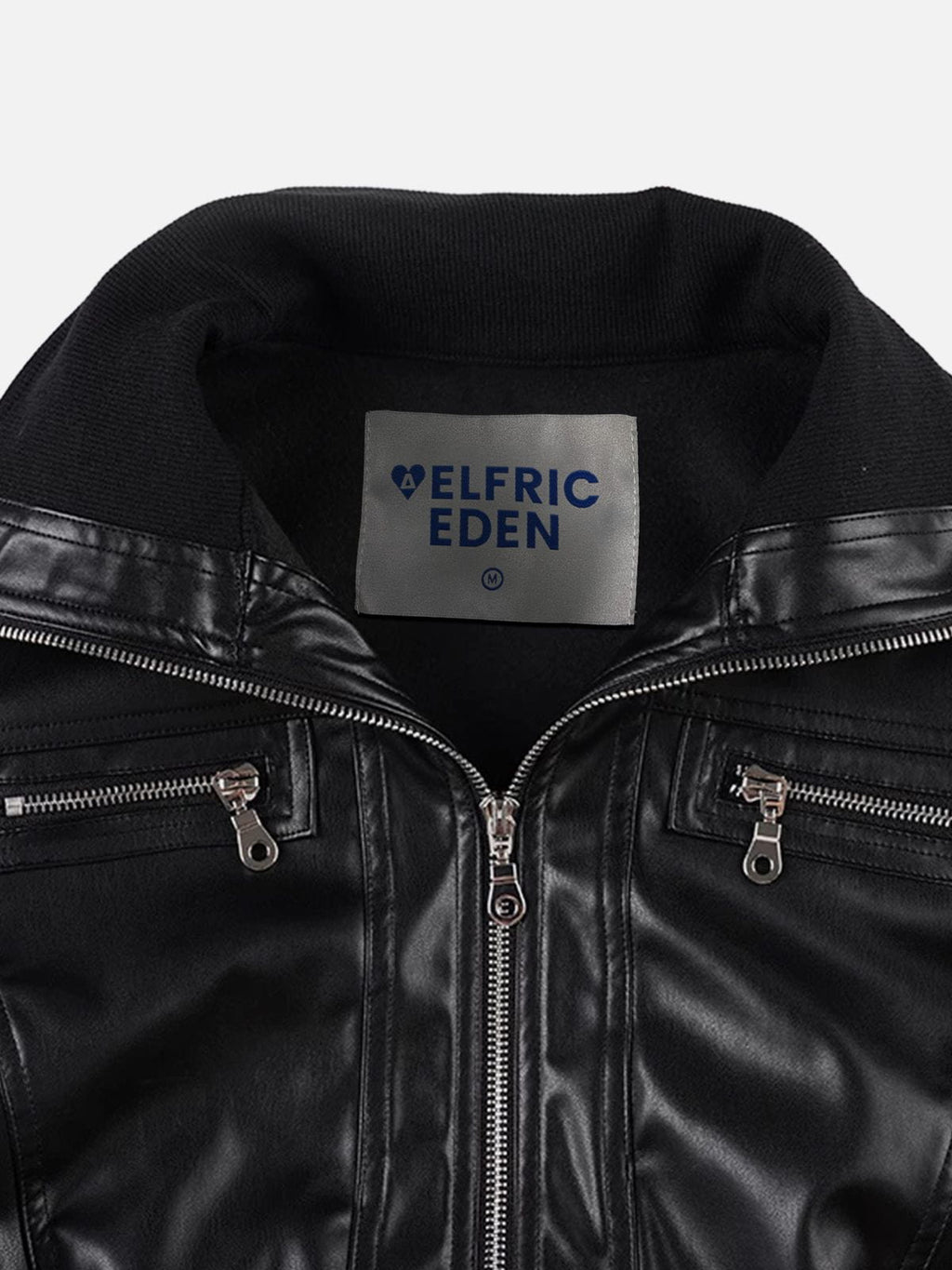 Aelfric Eden Stand Collar Faux Leather Jacket