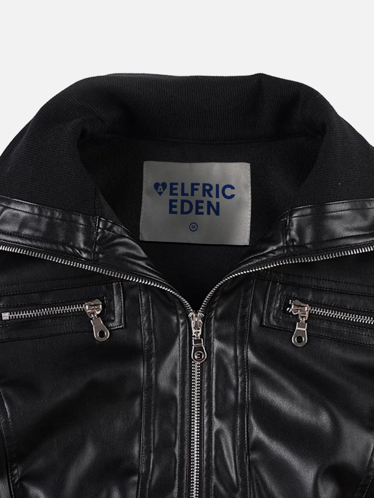 Aelfric Eden Stand Collar Faux Leather Jacket