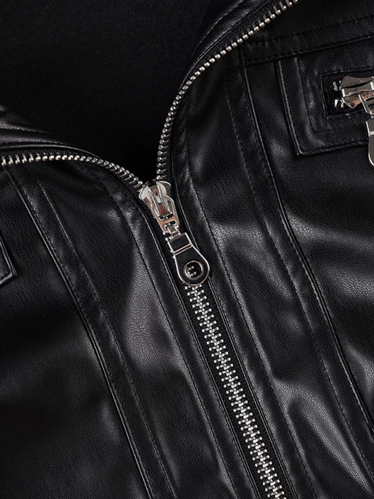 Aelfric Eden Stand Collar Faux Leather Jacket