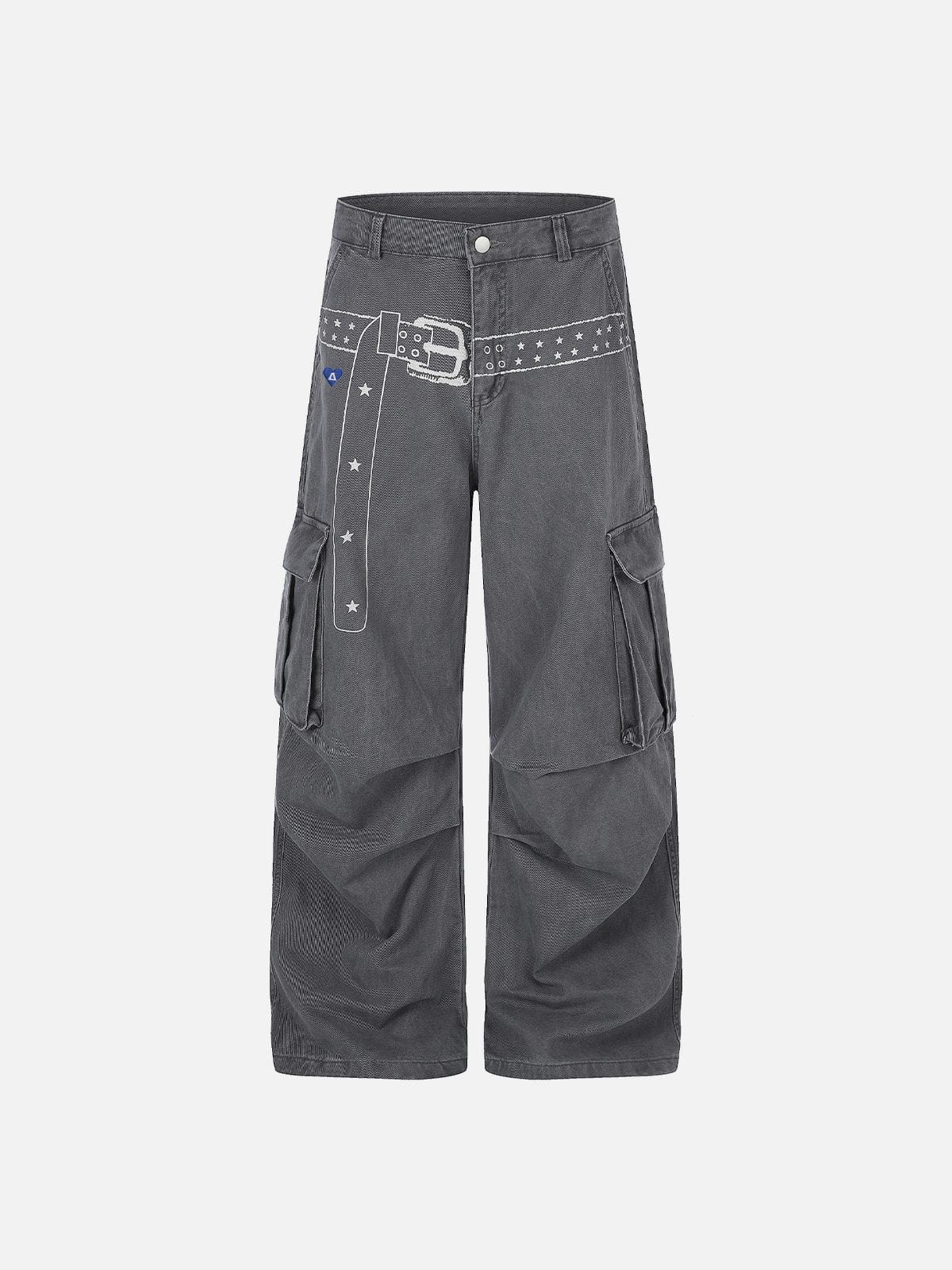 Aelfric Eden Belt Print Baggy Barrel Pants