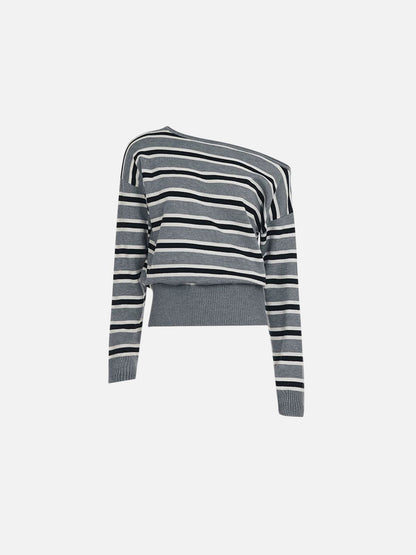 Aelfric Eden Striped Off-The-Shoulder Sweater