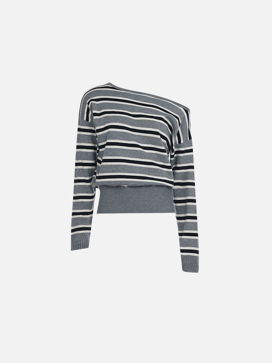 Aelfric Eden Striped Off-The-Shoulder Sweater