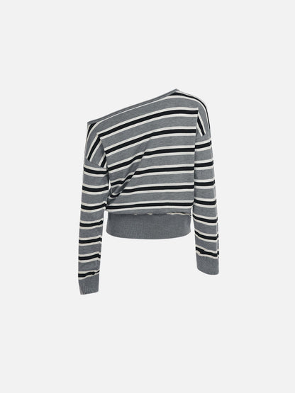 Aelfric Eden Striped Off-The-Shoulder Sweater