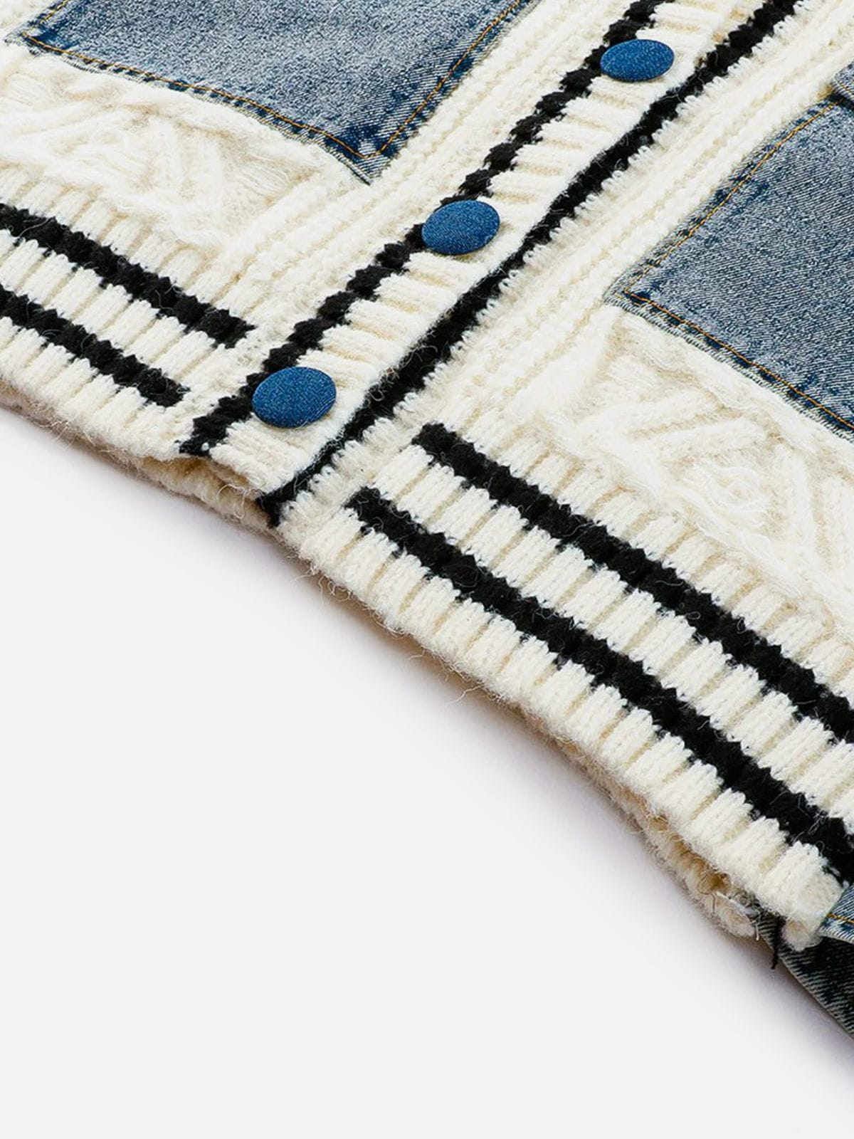 Aelfric Eden Cable Knit Denim Cardigan