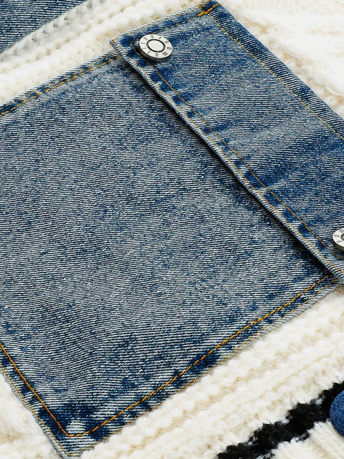 Aelfric Eden Cable Knit Denim Cardigan