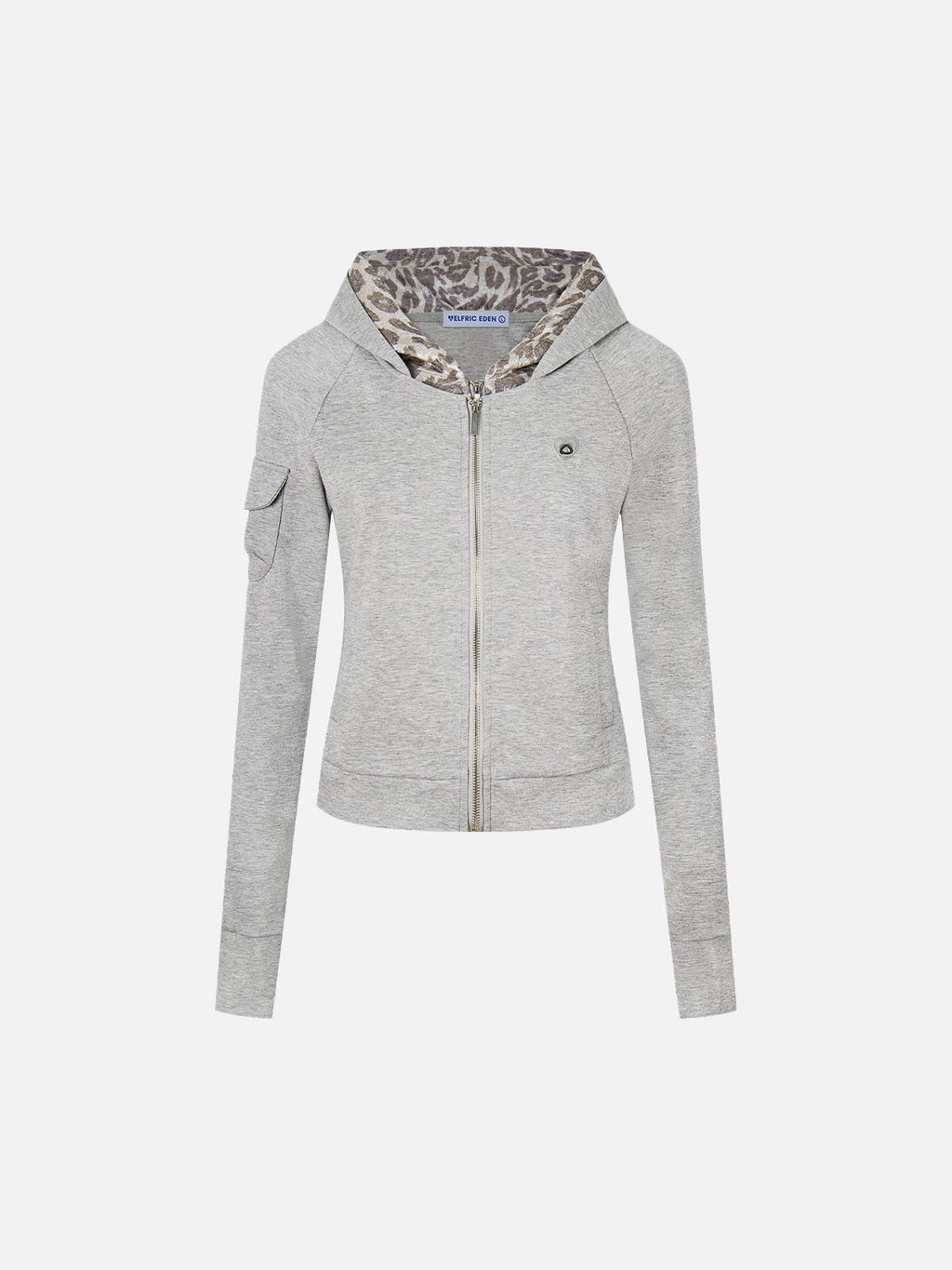 Aelfric Eden Leopard Panel Zip Up Hoodie