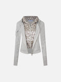 Aelfric Eden Leopard Panel Zip Up Hoodie