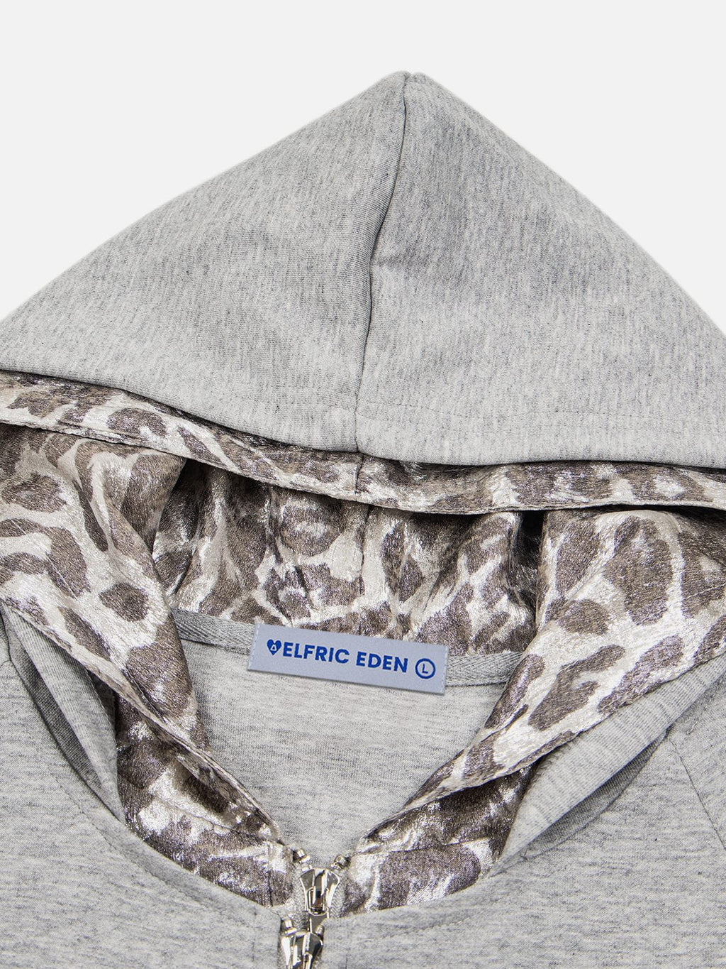 Aelfric Eden Leopard Panel Zip Up Hoodie