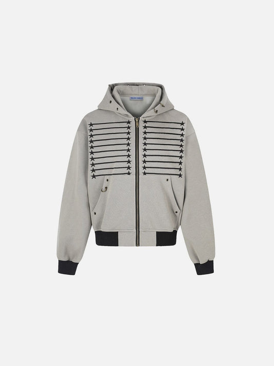 Aelfric Eden Embroidery Star Napoleon Zip Up Hoodie