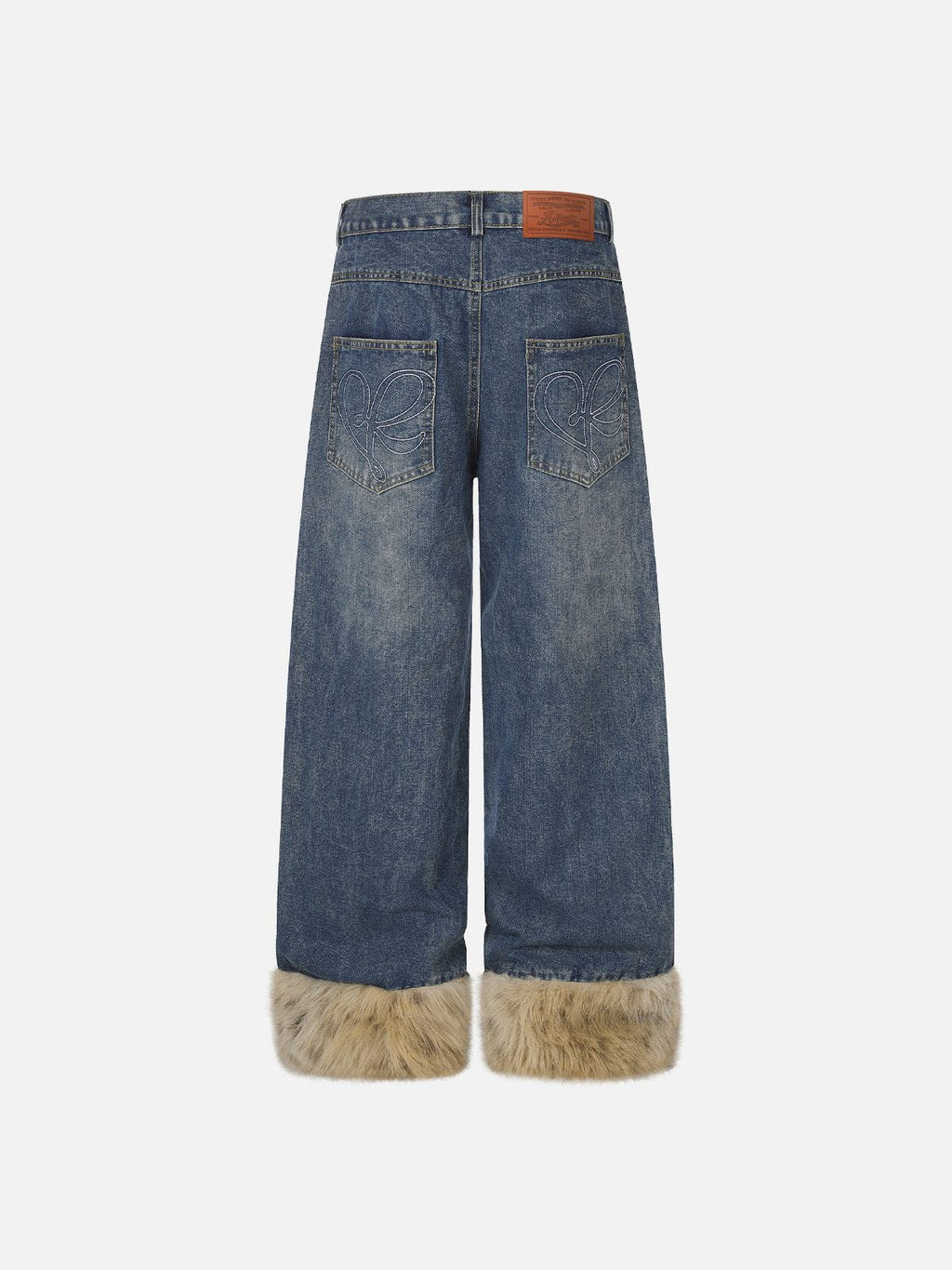 Aelfric Eden Faux Fur Trim Studded Jeans
