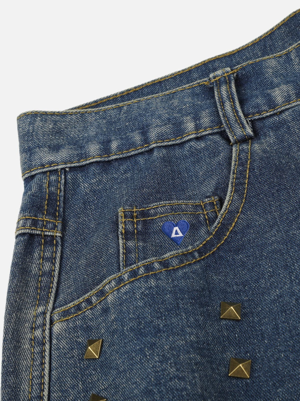 Aelfric Eden Faux Fur Trim Studded Jeans