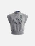 Aelfric Eden Cat Embroidered Sweater Vest