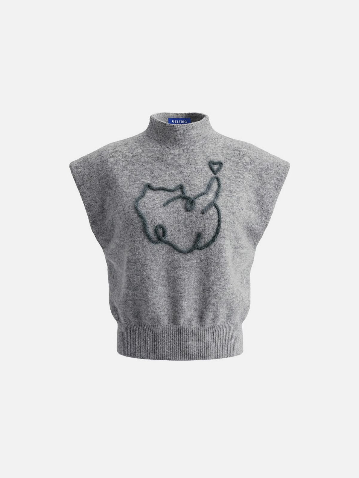 Aelfric Eden Cat Embroidered Sweater Vest