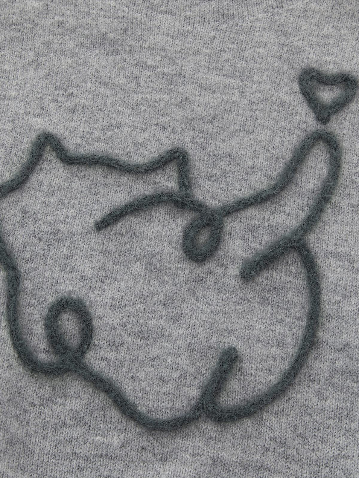 Aelfric Eden Cat Embroidered Sweater Vest