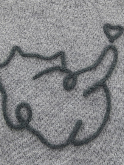 Aelfric Eden Cat Embroidered Sweater Vest
