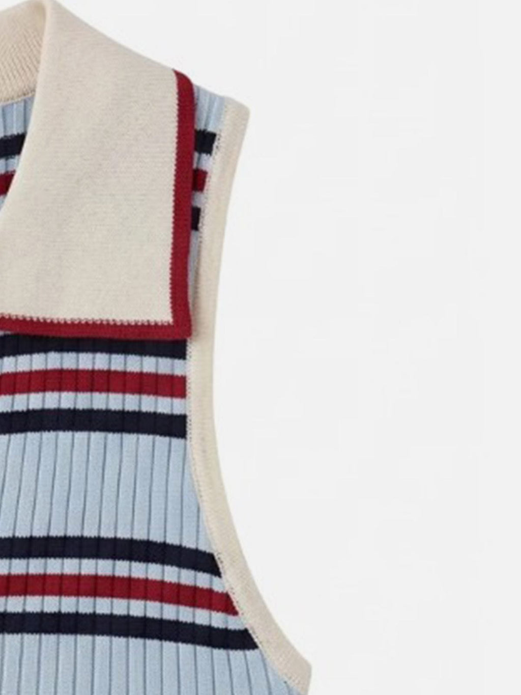 Aelfric Eden Striped Polo Collar Sweater Vest