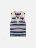 Aelfric Eden Striped Polo Collar Sweater Vest