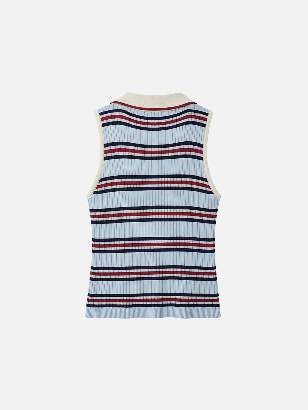 Aelfric Eden Striped Polo Collar Sweater Vest