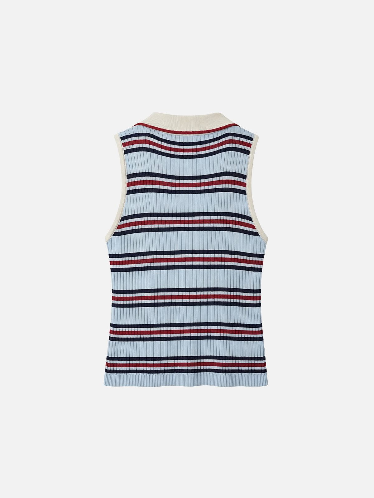 Aelfric Eden Striped Polo Collar Sweater Vest