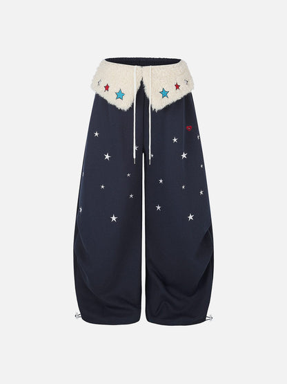 Aelfric Eden Star Embroidered Baggy Barrel Sweatpants
