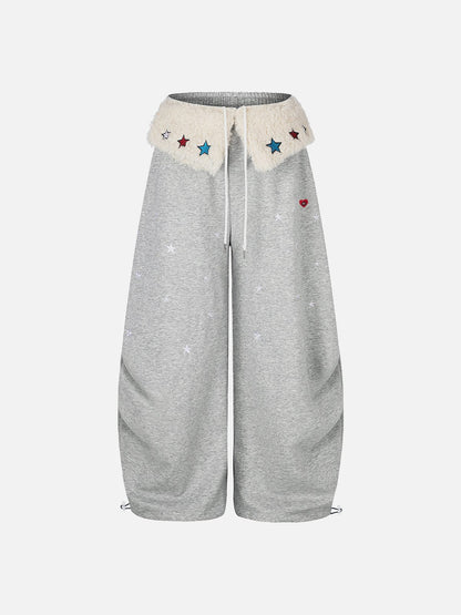 Aelfric Eden Star Embroidered Baggy Barrel Sweatpants