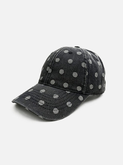 Polka Dot Denim Baseball Cap