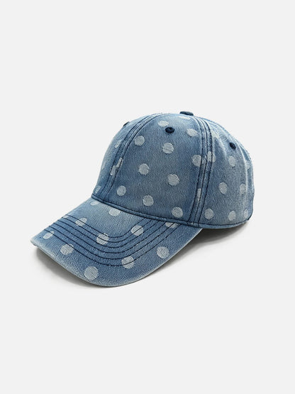 Polka Dot Denim Baseball Cap