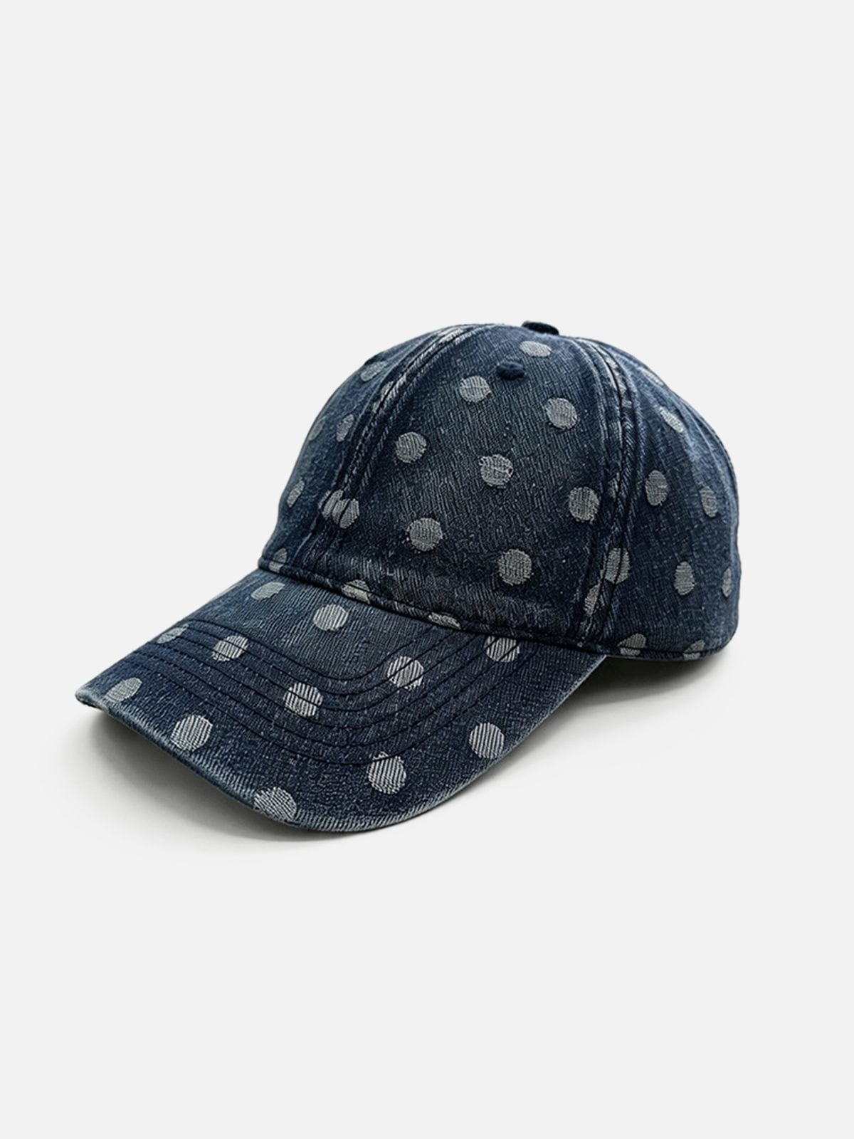 Polka Dot Denim Baseball Cap