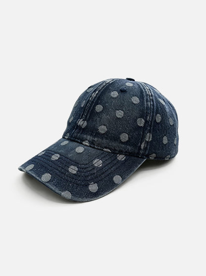 Polka Dot Denim Baseball Cap