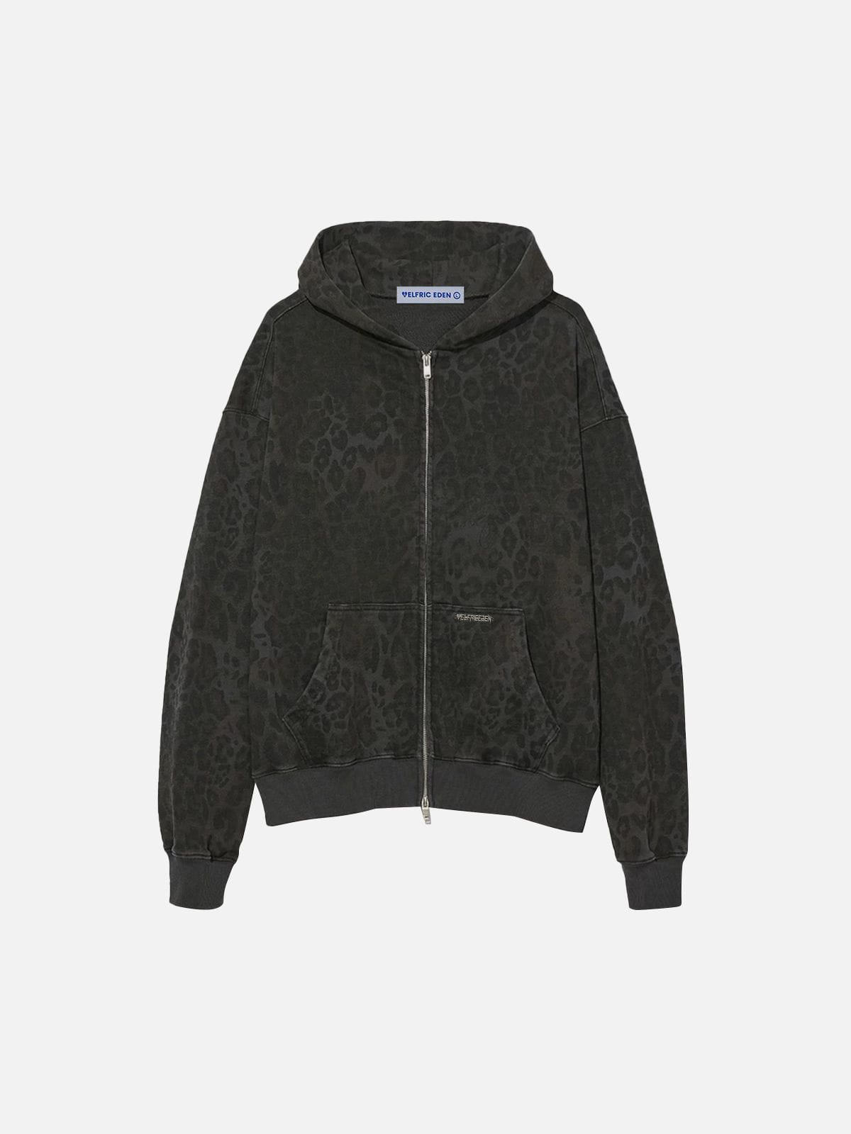 Aelfric Eden Washed Leopard Zip Up Hoodie