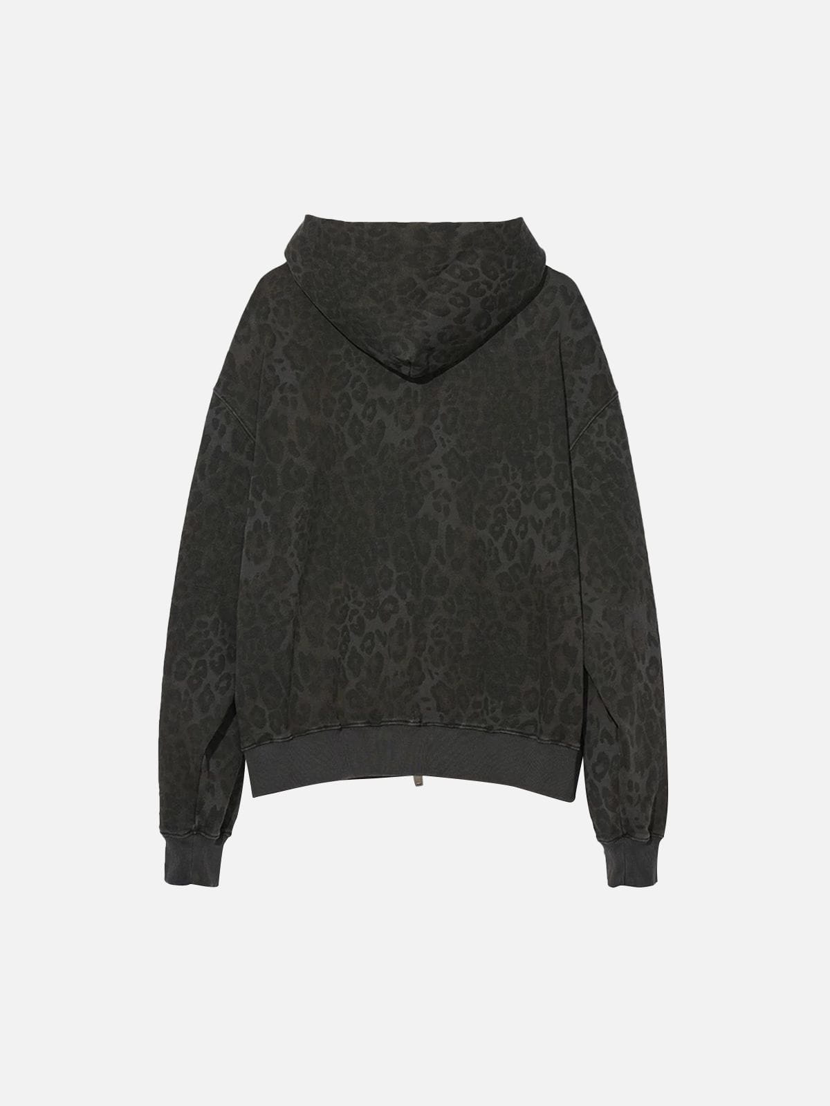 Aelfric Eden Washed Leopard Zip Up Hoodie