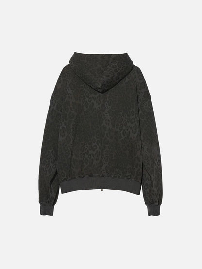 Aelfric Eden Washed Leopard Zip Up Hoodie