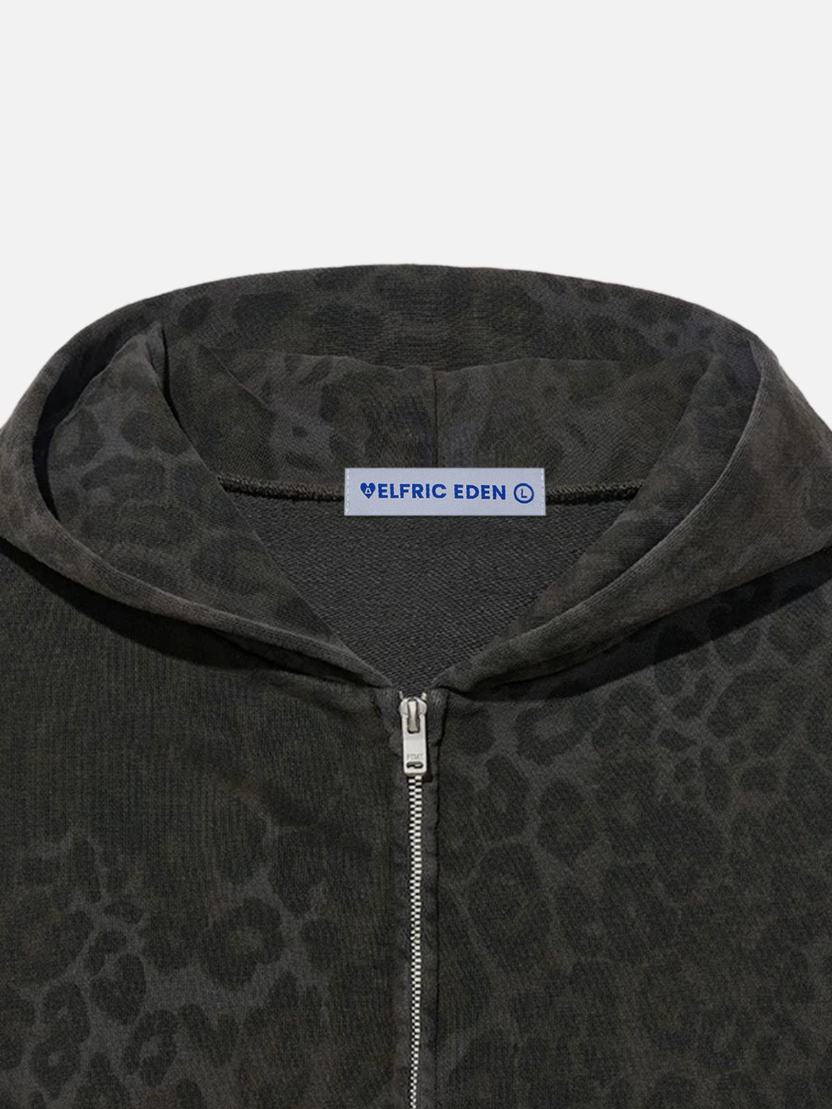 Aelfric Eden Washed Leopard Zip Up Hoodie