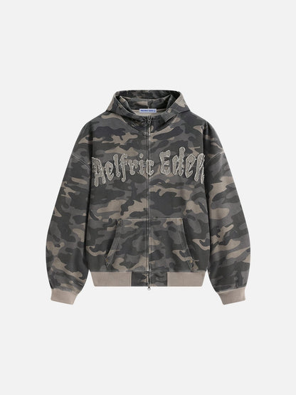 Aelfric Eden Boxy CAMO Zip Up Hoodie