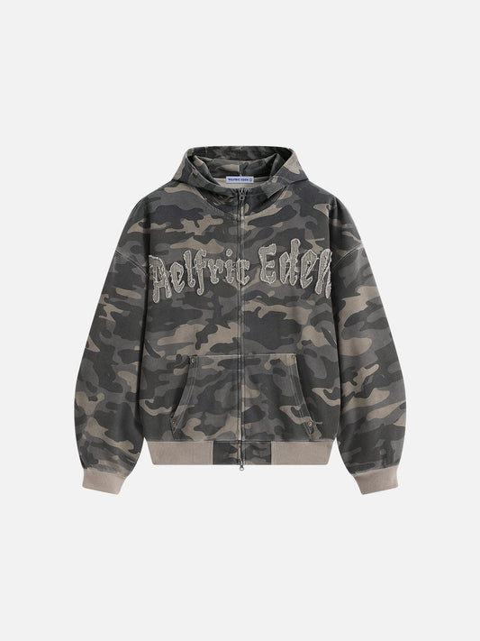 Aelfric Eden Boxy CAMO Zip Up Hoodie