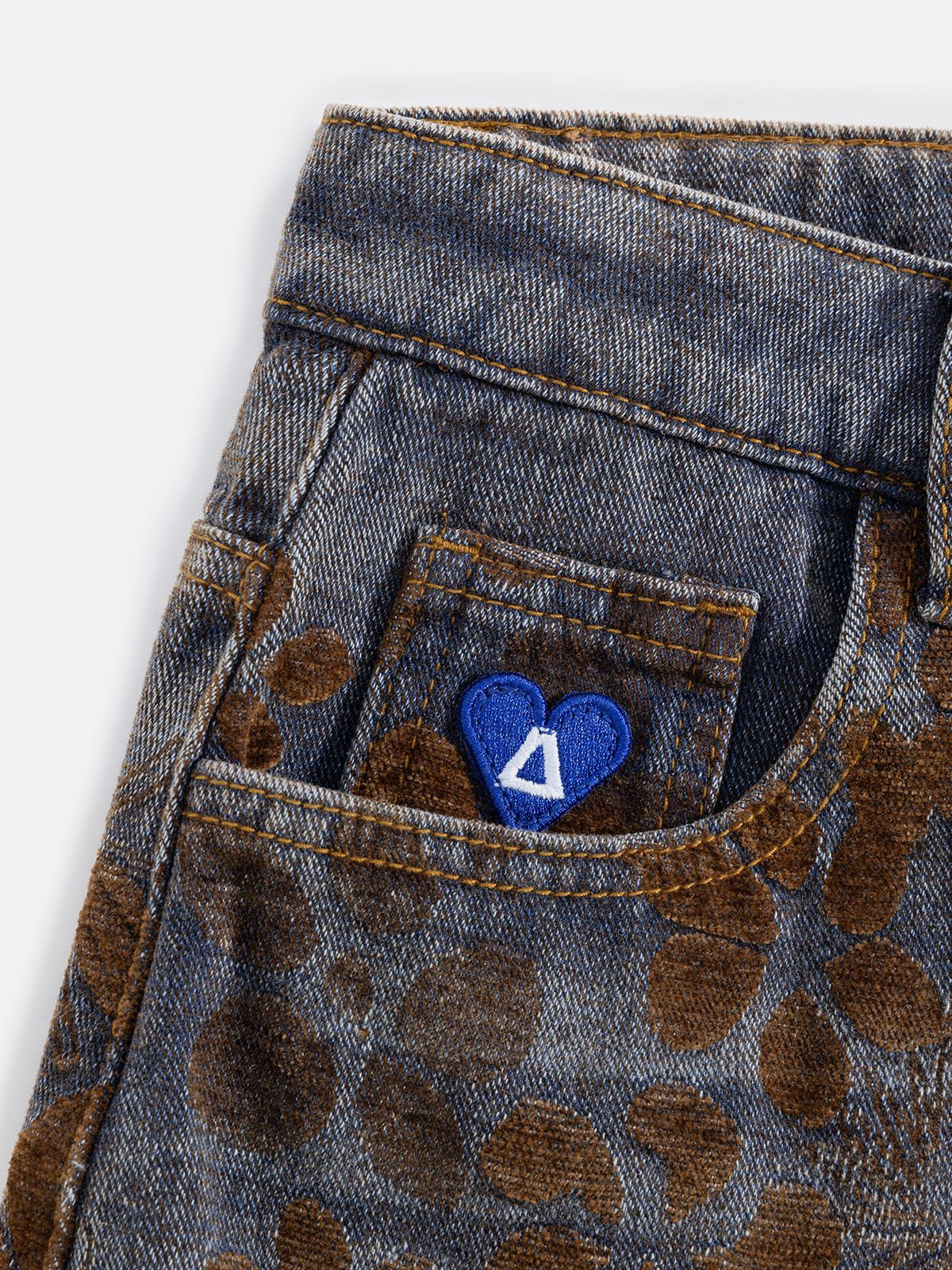 Aelfric Eden Flocked Floral Baggy Barrel Jeans