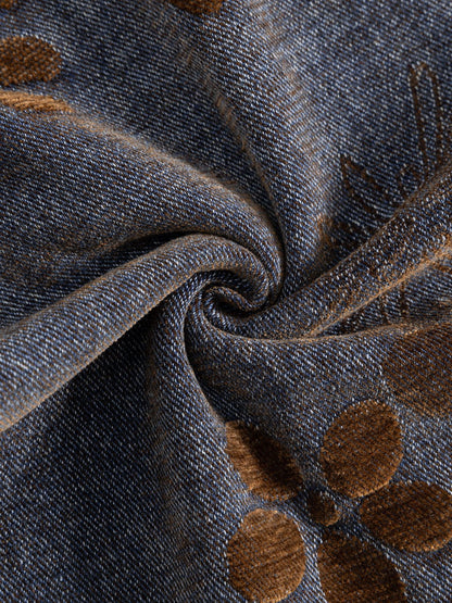 Aelfric Eden Flocked Floral Baggy Barrel Jeans