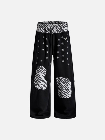 Aelfric Eden Zebra Patchwork Baggy Sweatpants