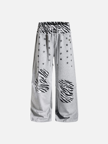 Aelfric Eden Zebra Patchwork Baggy Sweatpants
