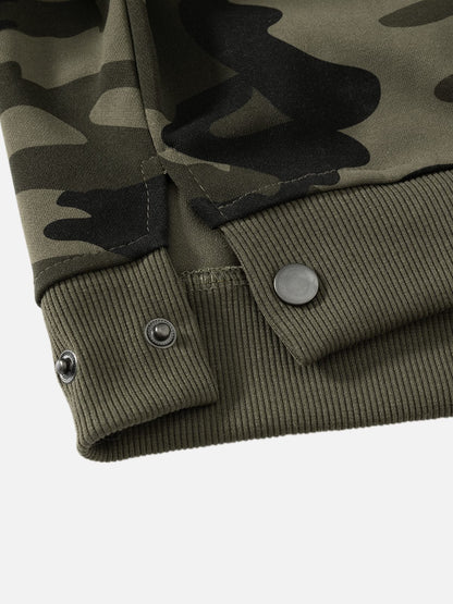 Aelfric Eden Camo Cropped Off-The-Shoulder Sweatshirt