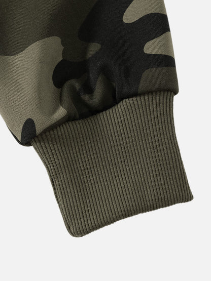 Aelfric Eden Camo Cropped Off-The-Shoulder Sweatshirt