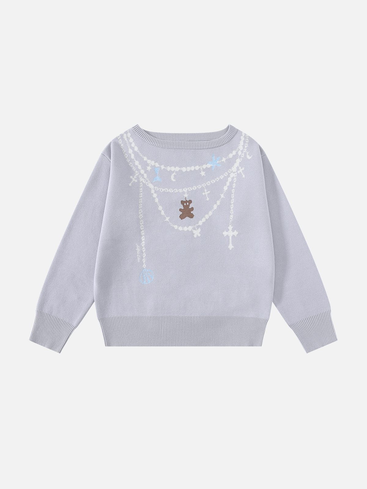 Aelfric Eden Jacquard Bear Off-The-Shoulder Sweater